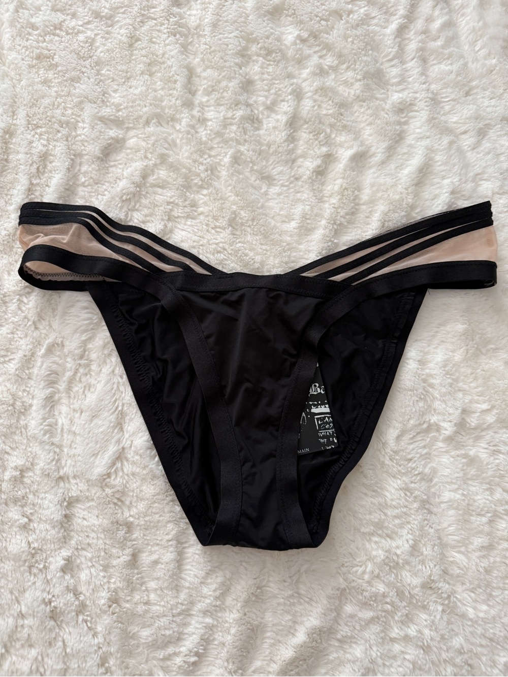 Victoria’s Secret x Balmain Black Mesh Bikini Panty NWT Medium Designer Collab - Picture 2 of 5